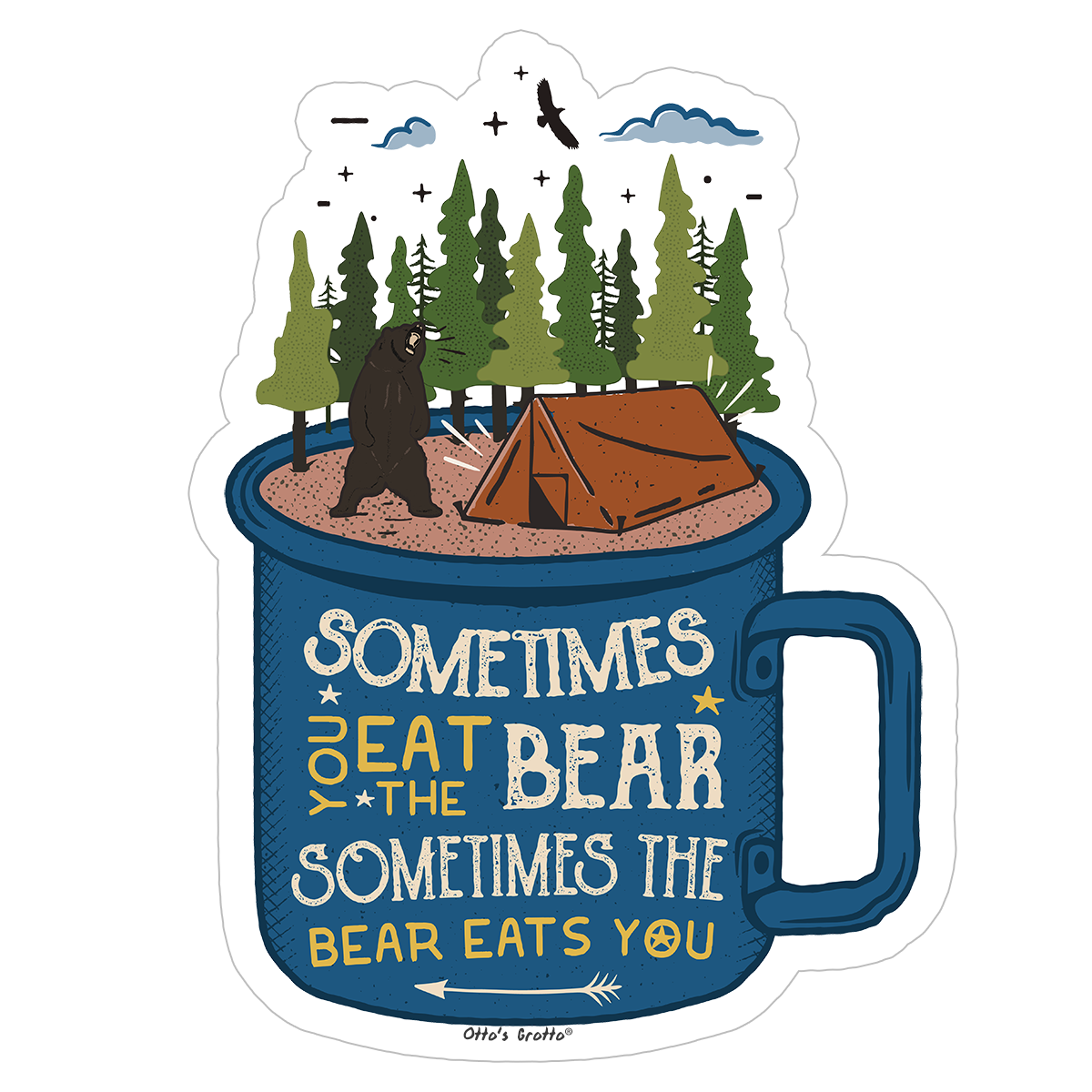 campingtisch otto's Camping Bears and Forest Sticker