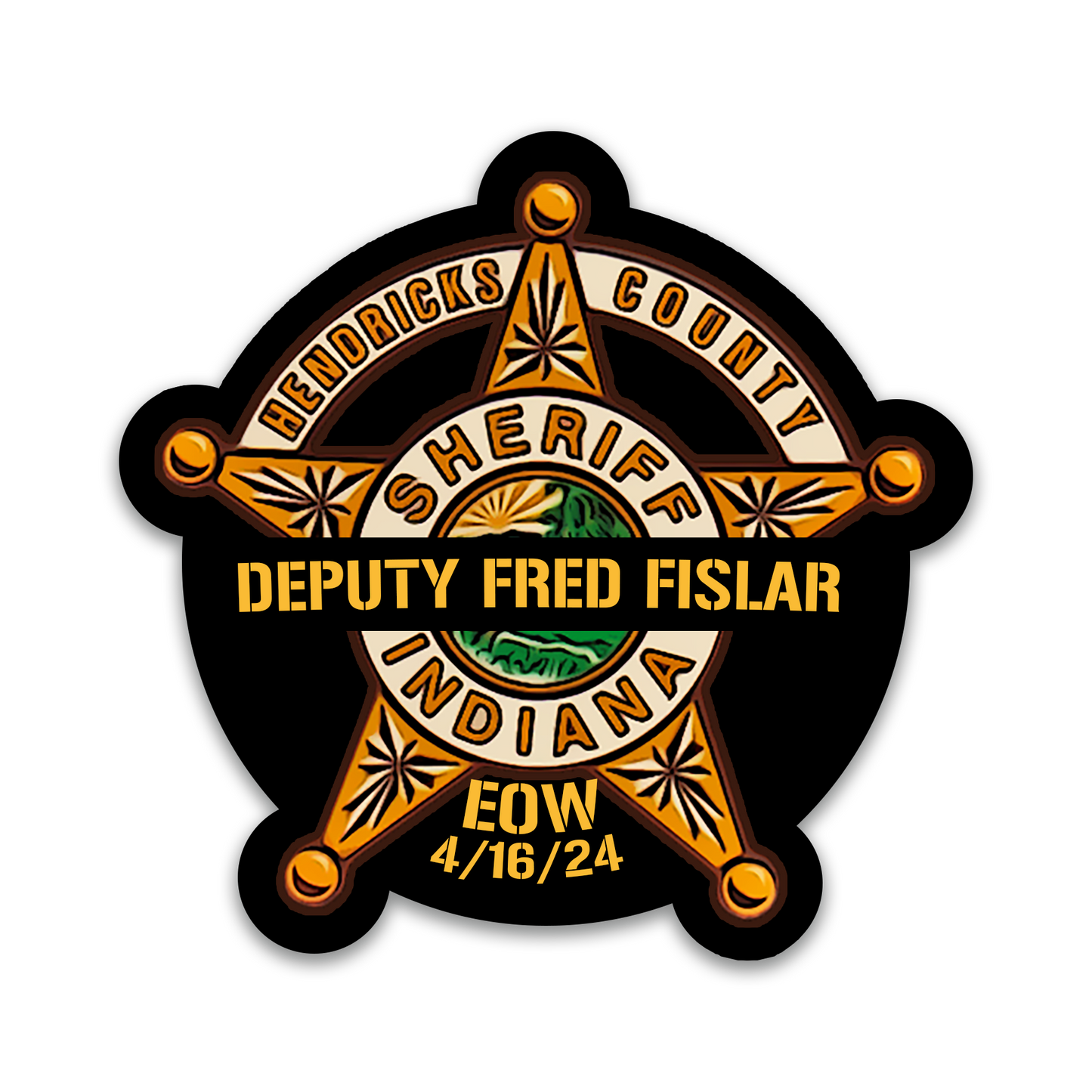 Deputy Fislar Tribute Fundraiser Sticker - Hendricks County Sheriff's Dept. Custom Sticker