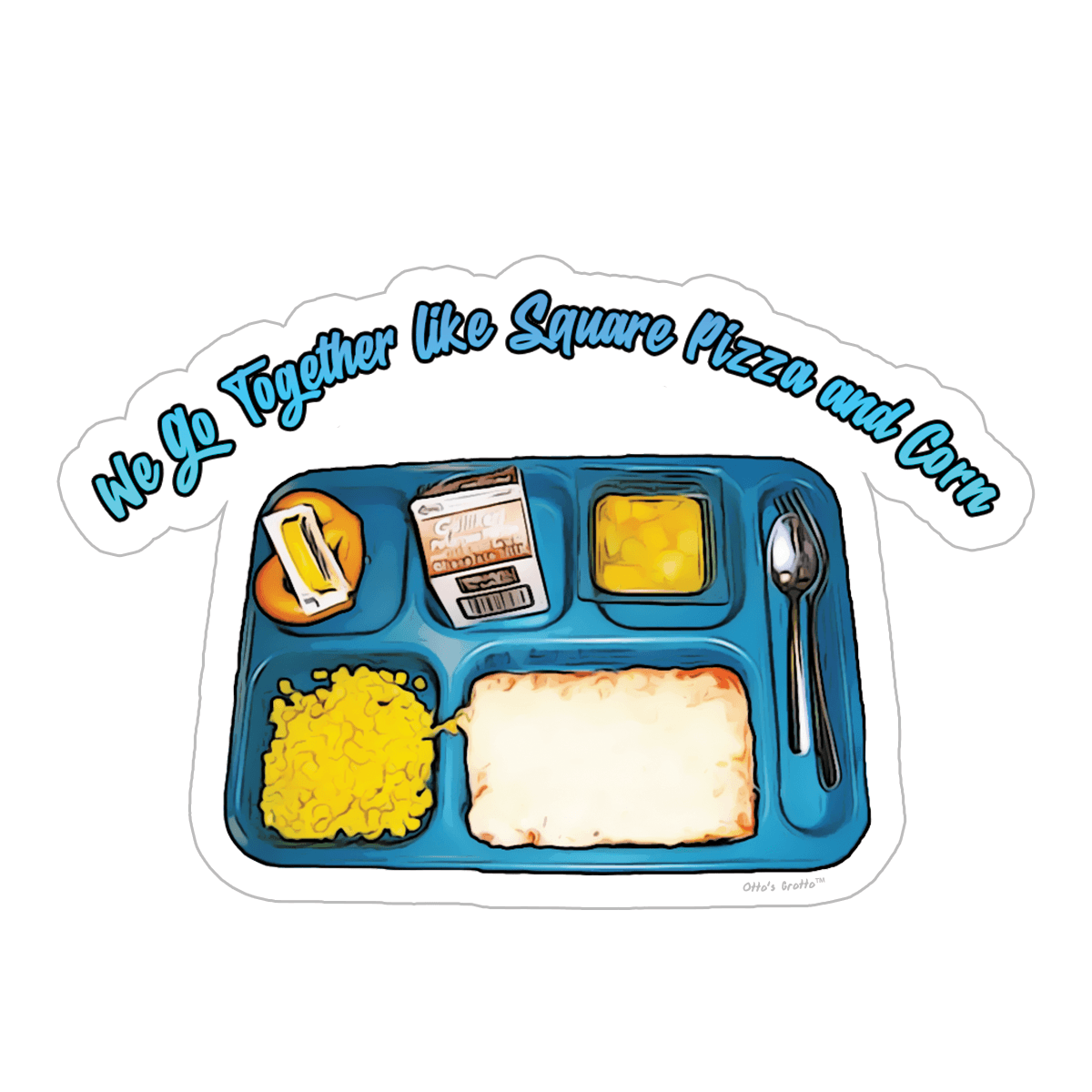 80s and 90s School Lunch Square Pizza Sticker