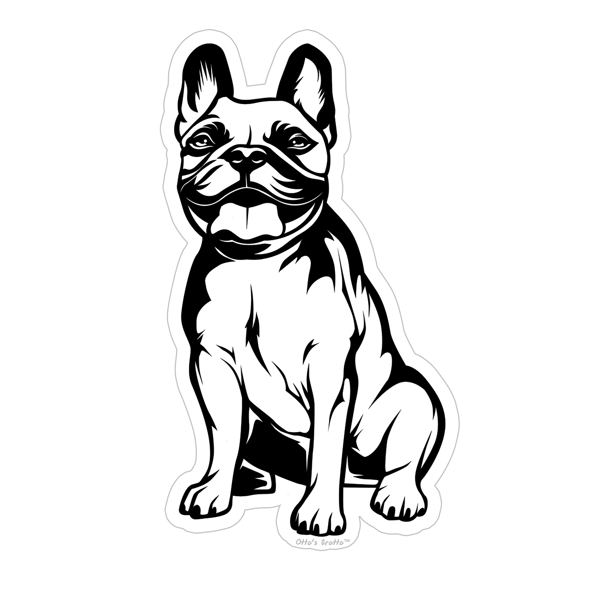 Black & White Frenchie Sticker