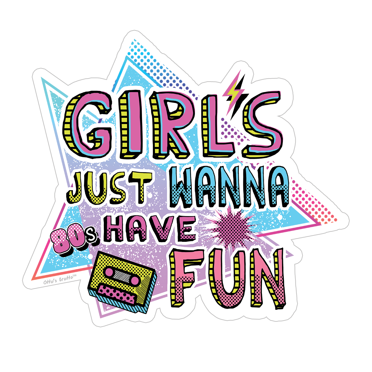 Girls Eighties Vintage Look Sticker Girls Fun 1980s 80s Aesthetic Stickers