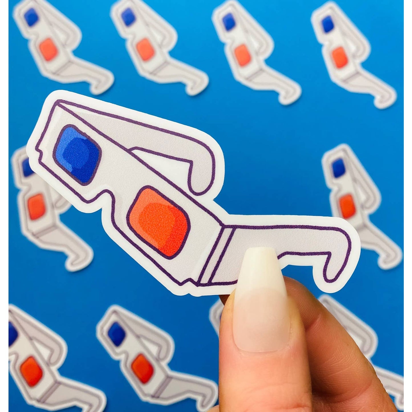 80s Throwback 3D Glasses Sticker