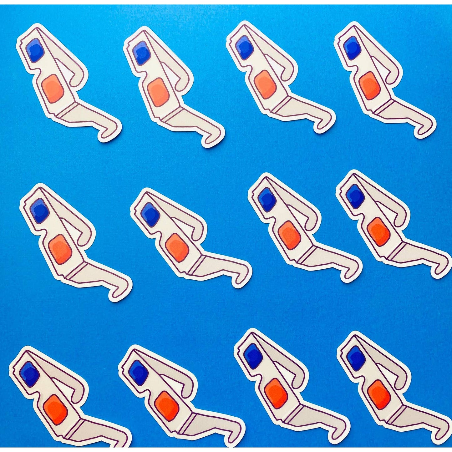 80s Throwback 3D Glasses Sticker