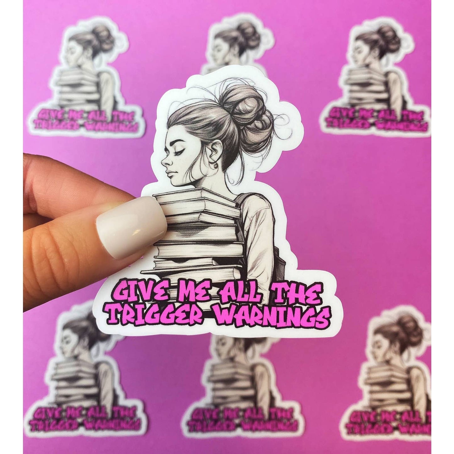 Trigger Warning Sticker for Book Lovers - Unfiltered Reading Sticker for Raw Literary Lovers