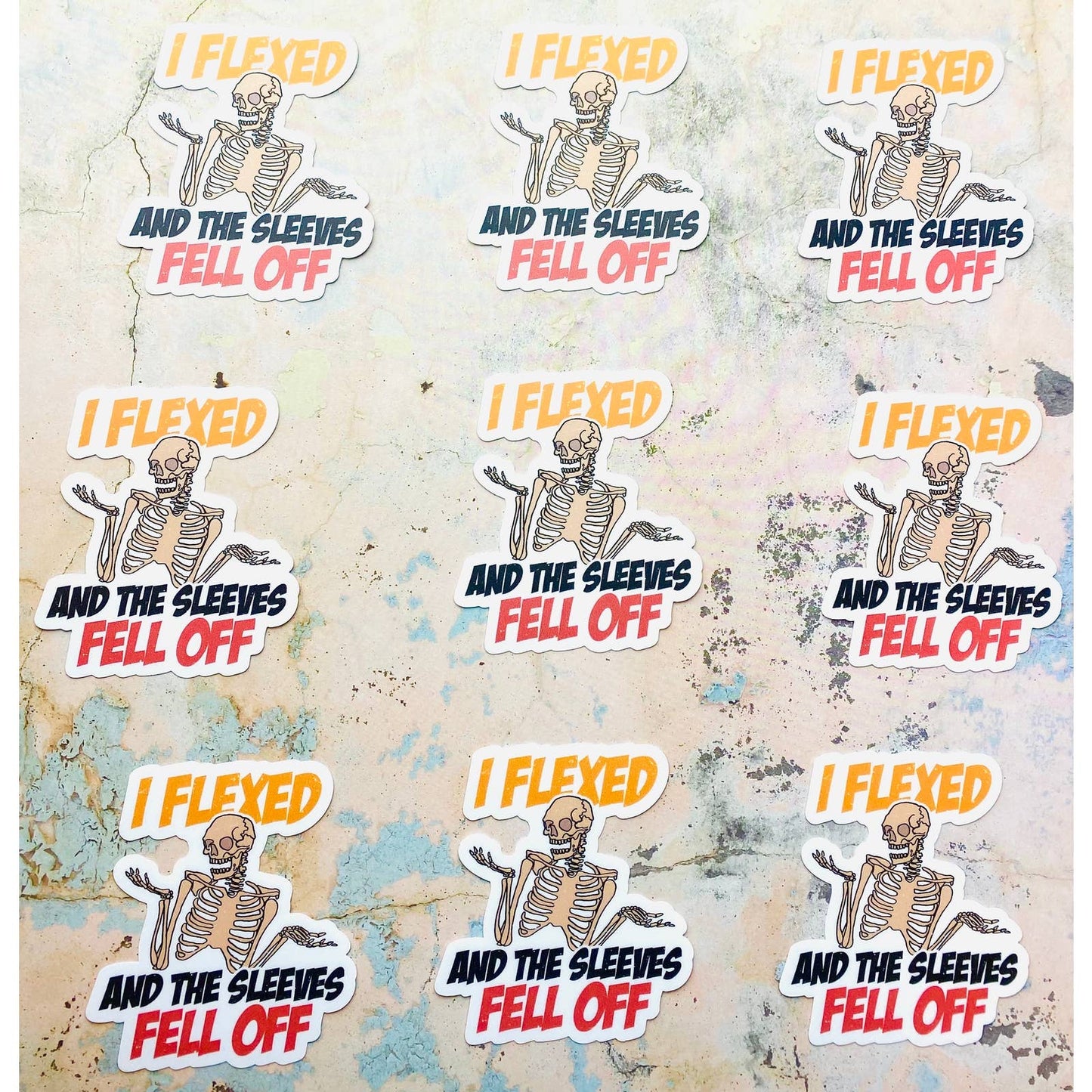 Funny Gym Sticker - I Flexed and The Sleeves Fell Off