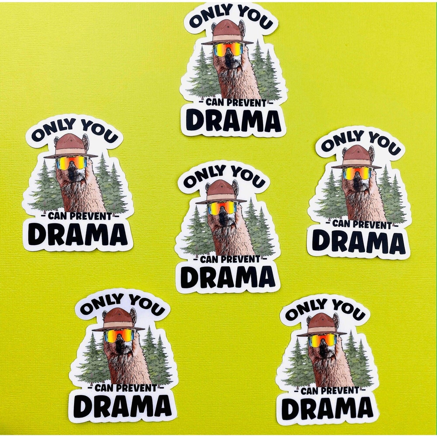 Llama Drama Sticker Only You Can Prevent Drama Sticker for Office Politics Sticker for School No Llama Drama Stickers - Ottos Grotto :: Stickers For Your Stuff