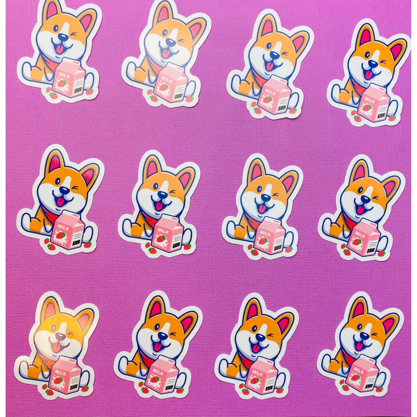 Corgie Strawberry Milk Sticker - Kawaii Cute Corgi Dog with Berry Delicious Strawberries and Milk Adorable Sticker for Teens, Women, Girls - Ottos Grotto :: Stickers For Your Stuff