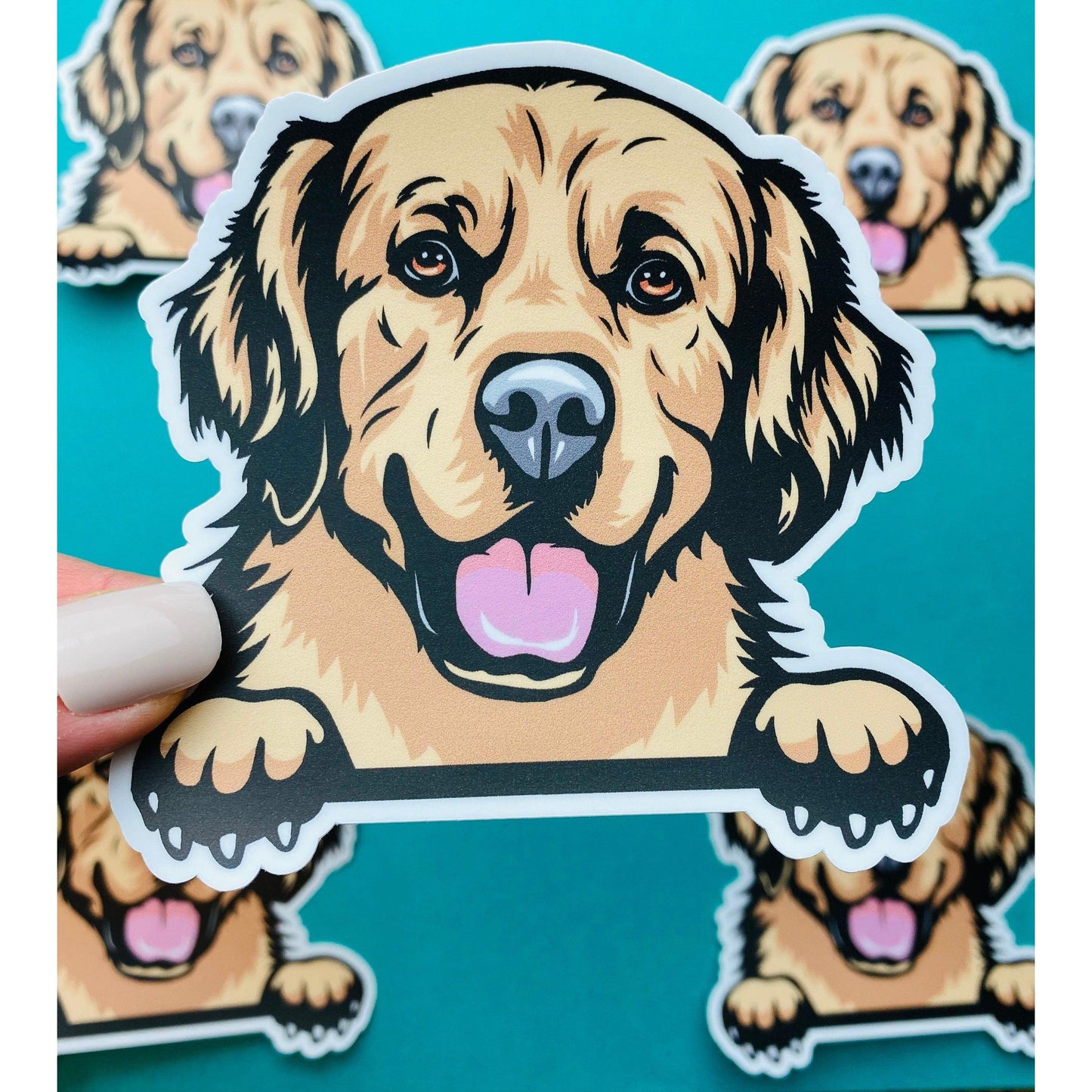 Golden Retriever Sticker Colorful Abstract Cute Golden Retriever Dog Decal for Car, Hydroflask, Gifts Under 5 for Golden Retriever Owner - Ottos Grotto :: Stickers For Your Stuff