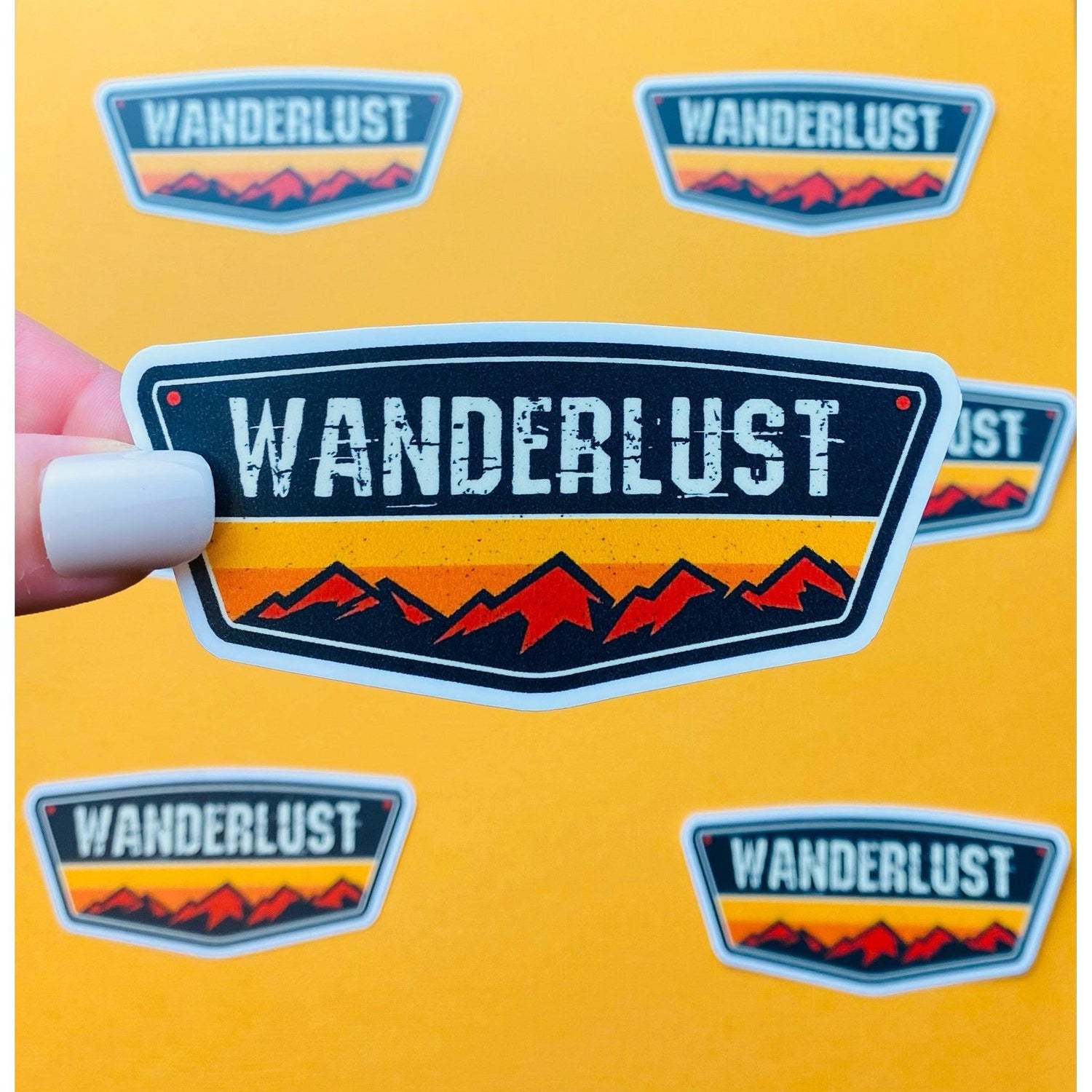 Wanderlust Sticker for Hikers Hiking Camping Outdoor Life Mountains Wilderness Living - Ottos Grotto :: Stickers For Your Stuff