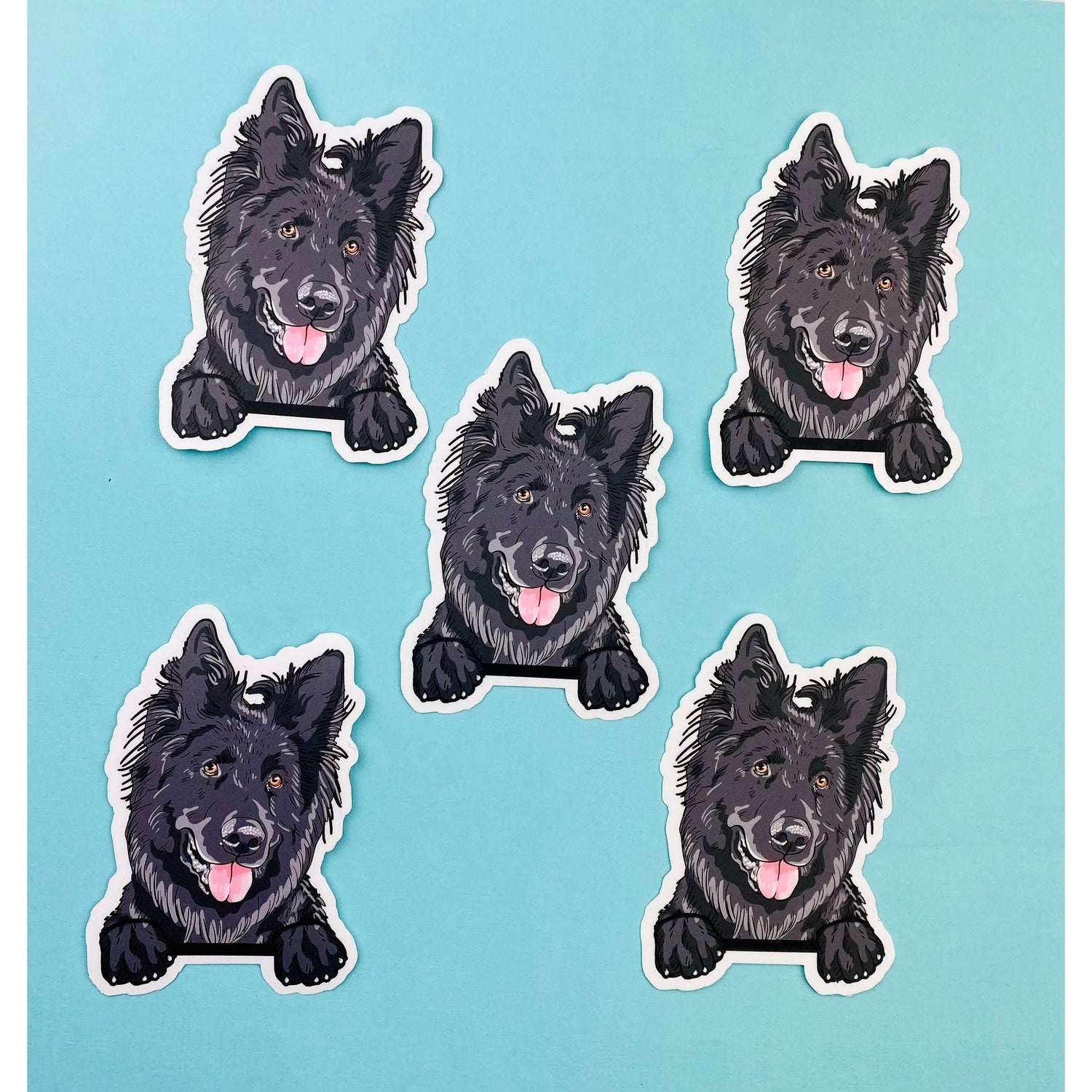 Black German Shepherd Sticker Long Haired German Shepherd Decal K9 Shepherd Black Long-Haired GSD Schutzhund Sticker - Ottos Grotto :: Stickers For Your Stuff
