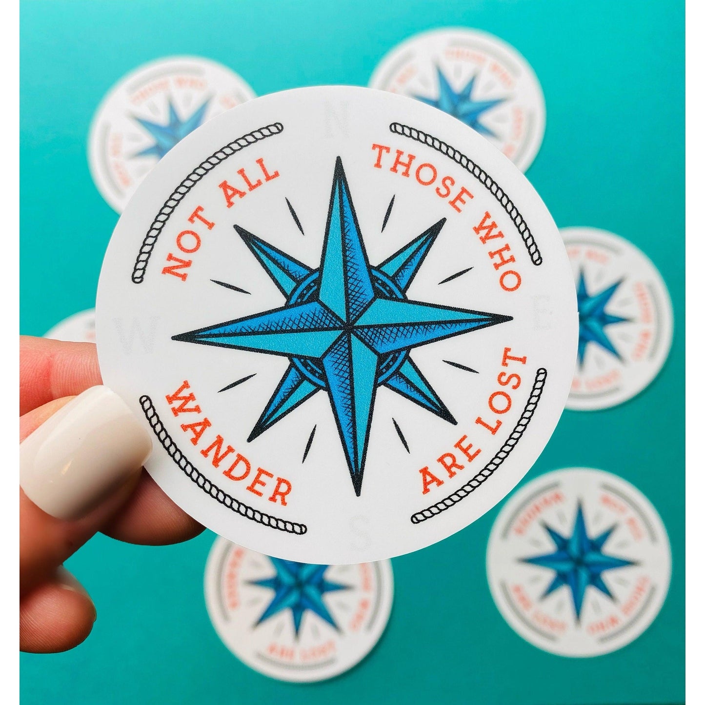 Not All Who Wander Sticker for Hiking, Exploring, Wanderer, Wanderlust, Outdoors Stickers - Ottos Grotto :: Stickers For Your Stuff