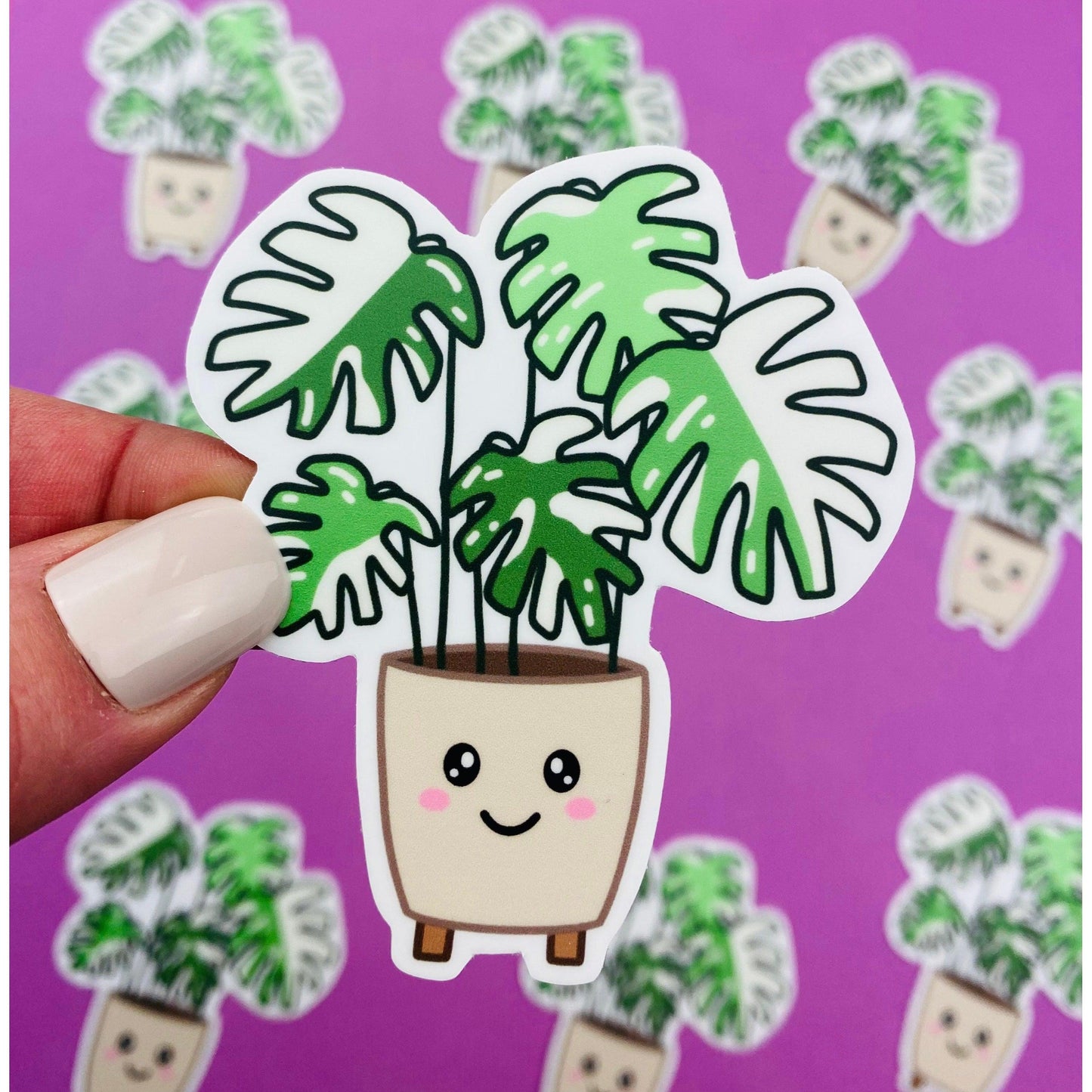 Plant Mama Sticker Pack (4 Pack) Variegated Plants, Monstera, Pink Princess Philodendron, Girl Who Loves Plants - Ottos Grotto :: Stickers For Your Stuff