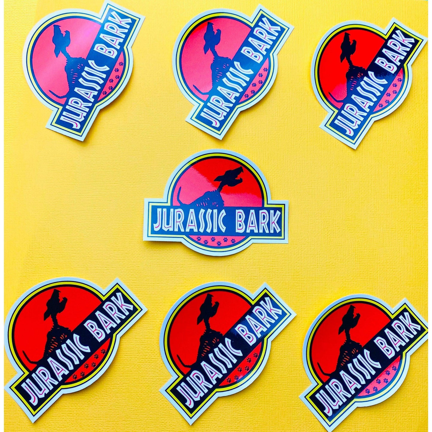 Jurassic Bark Sticker Funny Sticker for Dog Owners Dog Bones Skeleton and Paw Prints Spoof Sticker for German Shep Maligator K9 & All Breeds - Ottos Grotto :: Stickers For Your Stuff