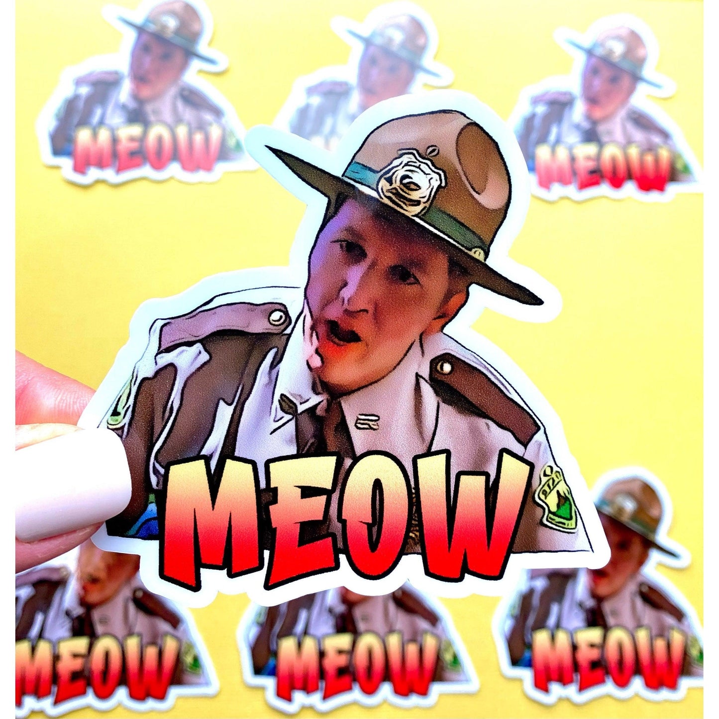 Super Troopers Meow Sticker | Officially Licensed Super Troopers | Right Meow - Funny Highway Patrol Police Officer Sticker Police Humor - Ottos Grotto :: Stickers For Your Stuff