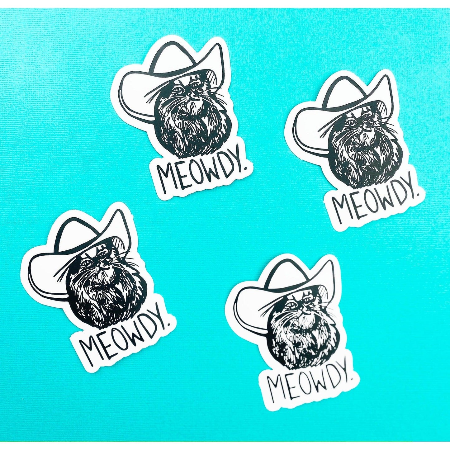 Meowdy Cat Sticker for Country Living Cat Cowboy Hat Sticker Country Kitty Decal Funny Country Sticker - Ottos Grotto :: Stickers For Your Stuff