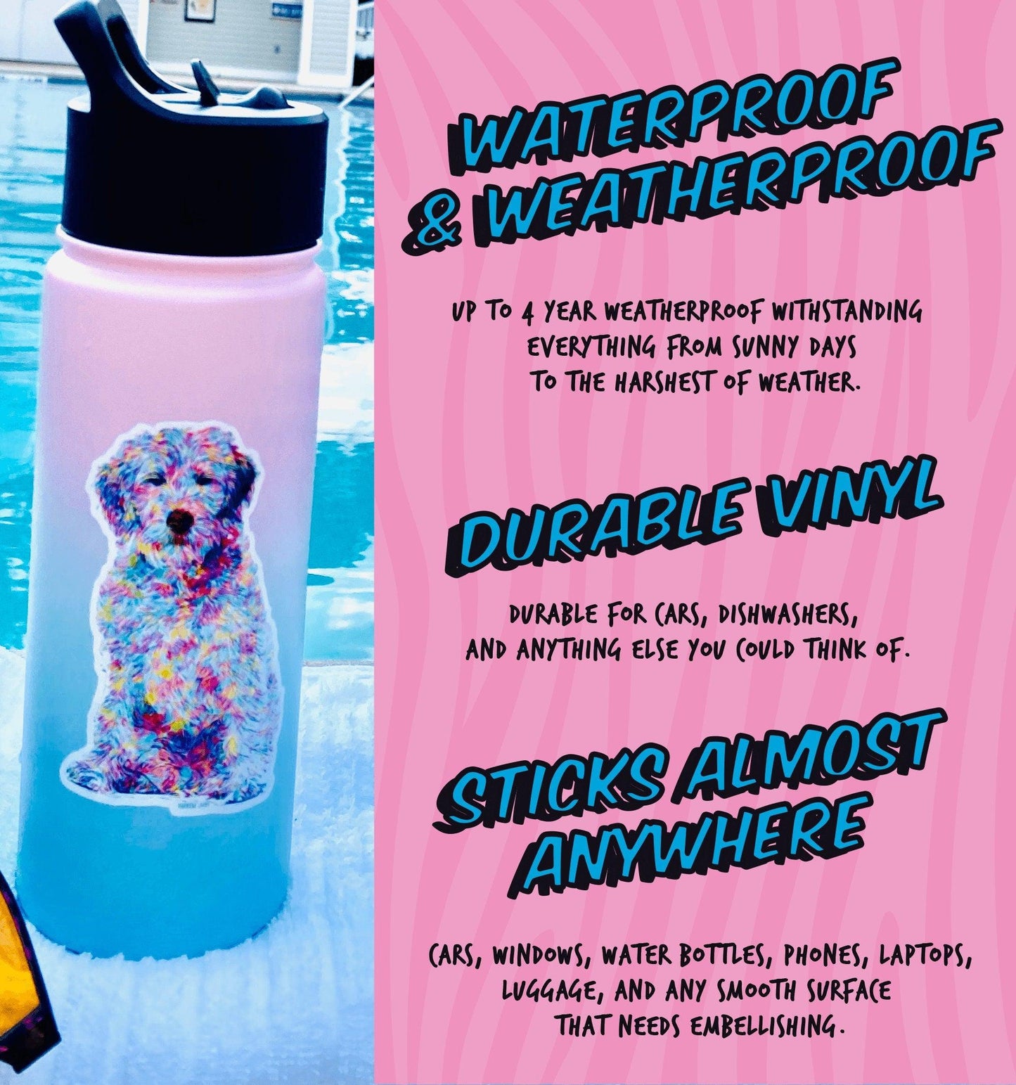Golden Doodle Sticker Colorful Abstract Cute Doodle Dog Decal for Car, Hydroflask, Gifts Under 5 for Goldendoodle Owner Mom Doodle Gift - Ottos Grotto :: Stickers For Your Stuff