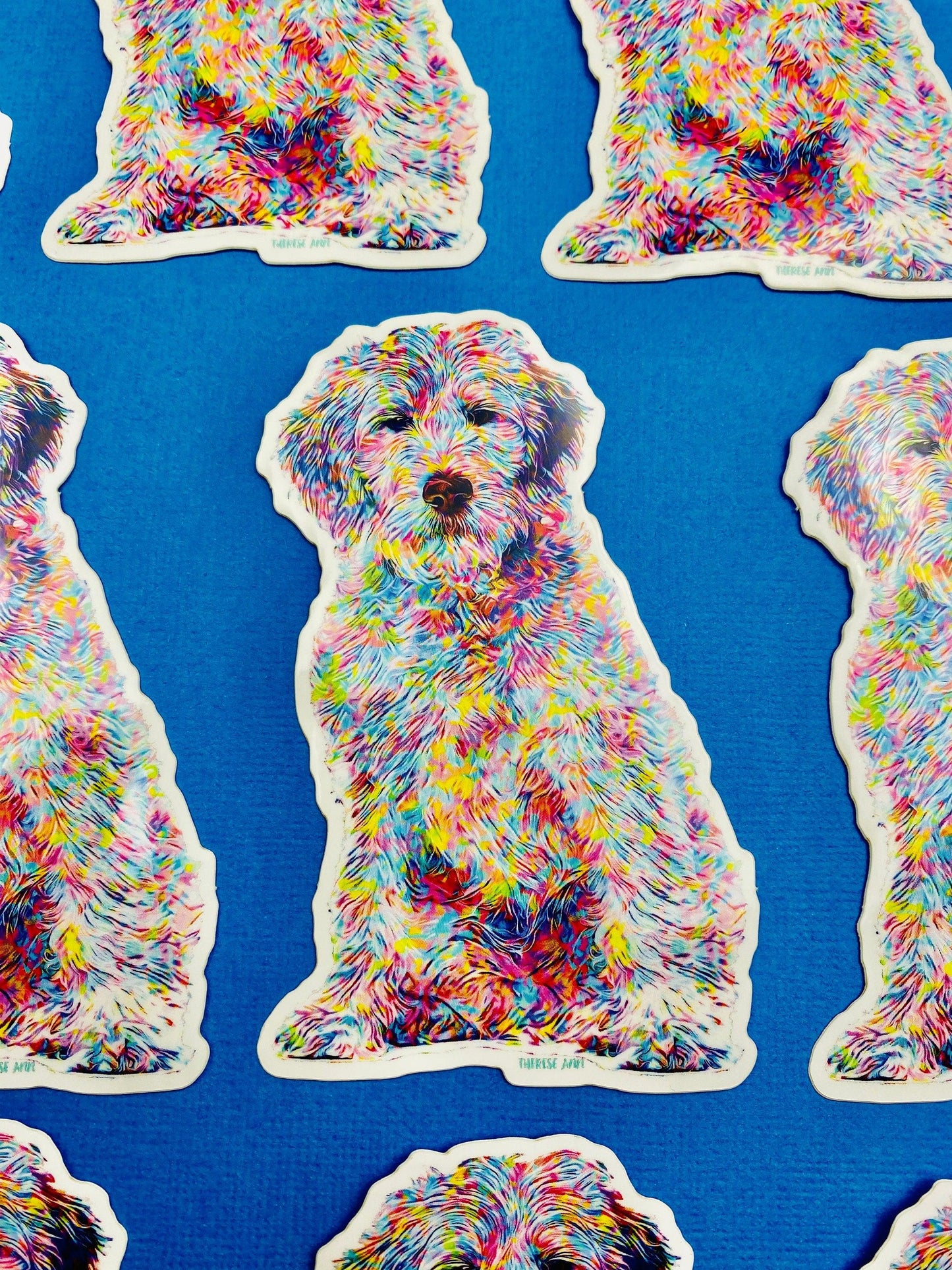 Golden Doodle Sticker Colorful Abstract Cute Doodle Dog Decal for Car, Hydroflask, Gifts Under 5 for Goldendoodle Owner Mom Doodle Gift - Ottos Grotto :: Stickers For Your Stuff