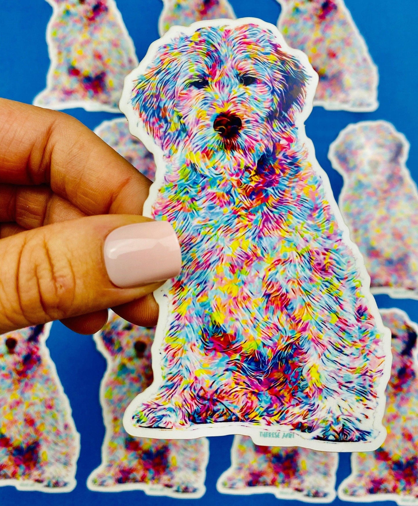 Golden Doodle Sticker Colorful Abstract Cute Doodle Dog Decal for Car, Hydroflask, Gifts Under 5 for Goldendoodle Owner Mom Doodle Gift - Ottos Grotto :: Stickers For Your Stuff