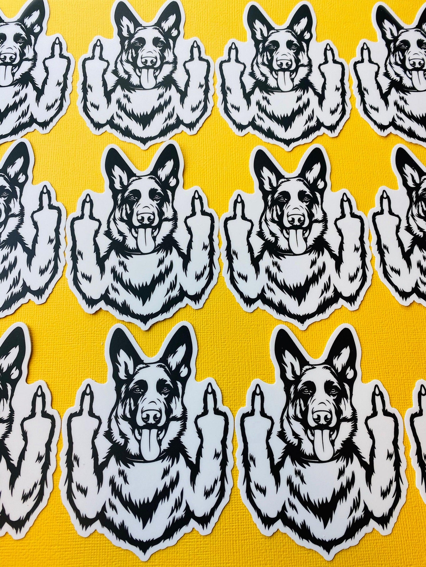 K9 German Shepherd Middle Finger Sticker, Funny Sticker for Police K9 Handler, Military K9, Schutzhund, GSD Owners, GSD Car Decal - Ottos Grotto :: Stickers For Your Stuff