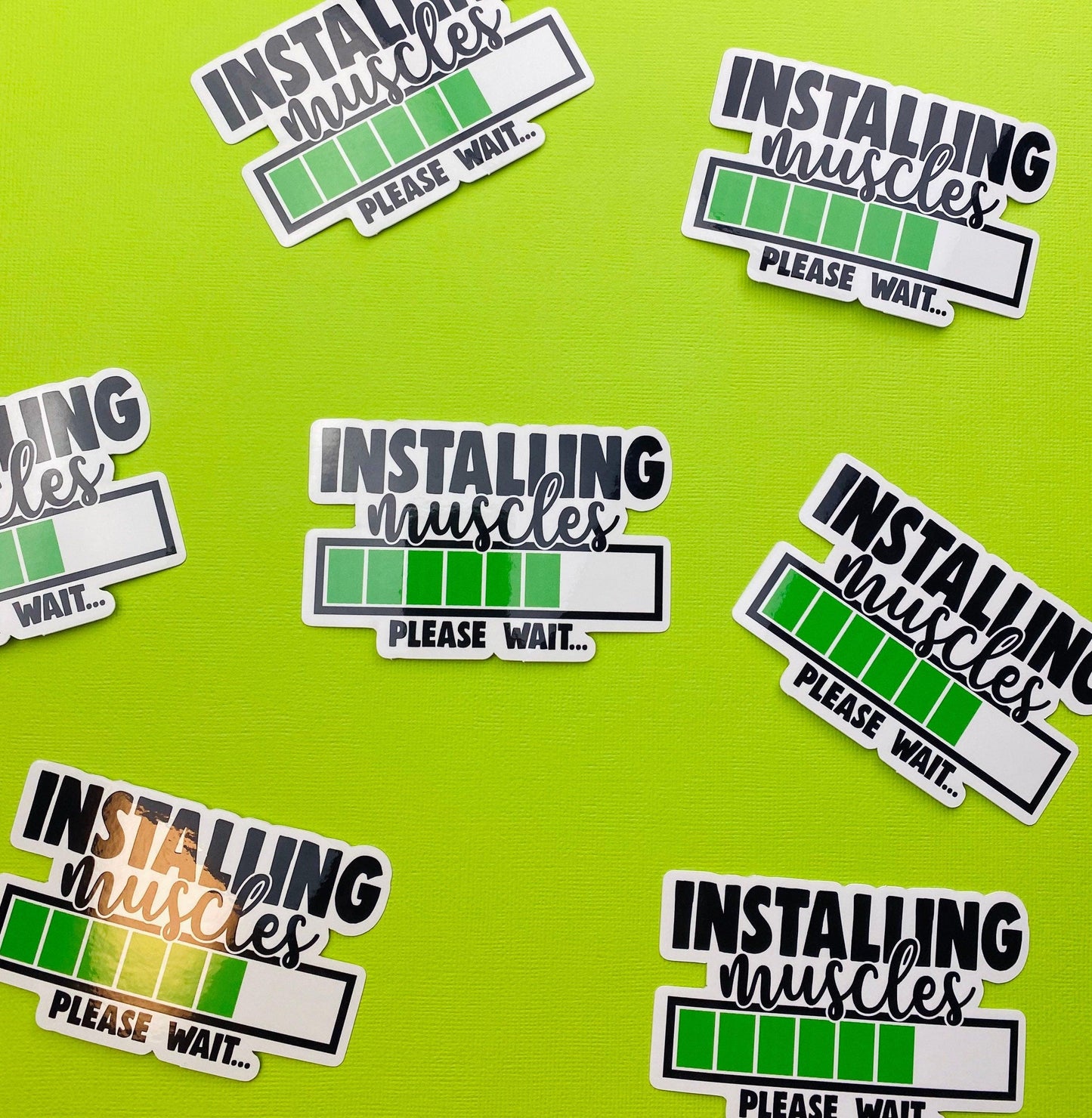 Weightlifting Sticker for Water Bottle, Gym Motivation Sticker, Weightlifting Decal, Installing Muscles, Funny Gym Sticker - Ottos Grotto :: Stickers For Your Stuff