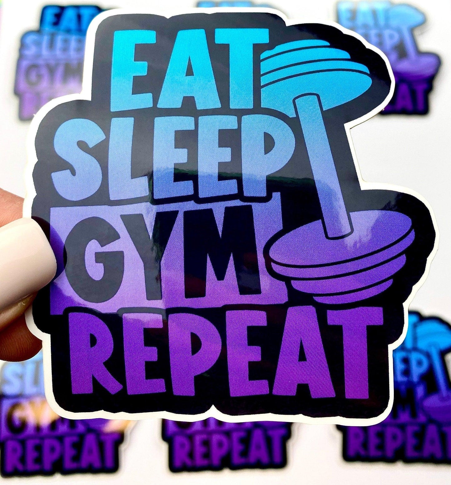 Gym Sticker Funny Workout Sticker for Water Bottle, Gym Motivation Sticker, Weightlifting Sticker, Eat Sleep Gym Repeat - Ottos Grotto :: Stickers For Your Stuff