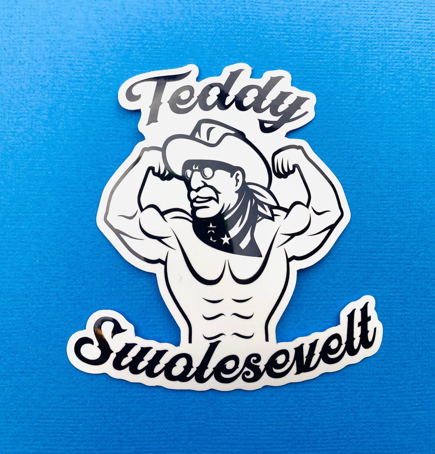Teddy Swolesevelt, Weightlifting Sticker for Water Bottle, Gym Motivation Sticker, Weightlifting Decal, Funny Gym Sticker, Swole Sticker - Ottos Grotto :: Stickers For Your Stuff