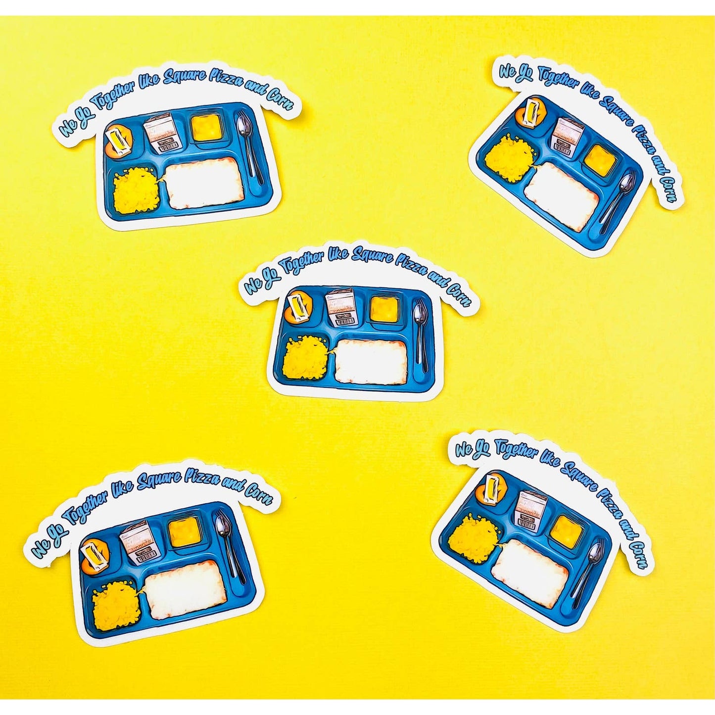 80s and 90s School Lunch Square Pizza Sticker