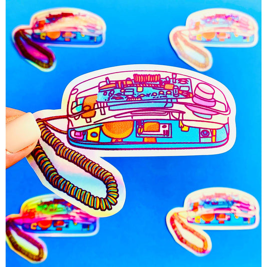 90s Holographic Clear Phone Sticker