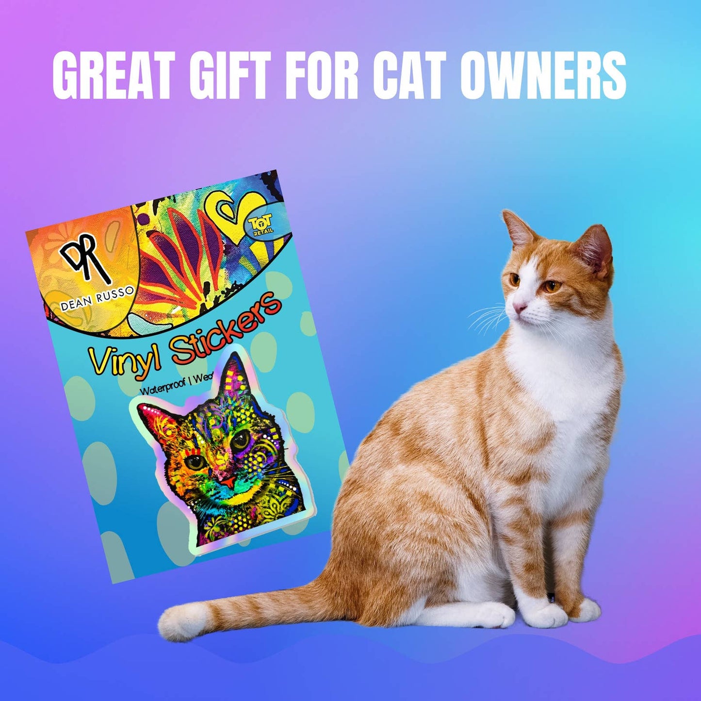 Dean Russo Holographic Cat Stickers