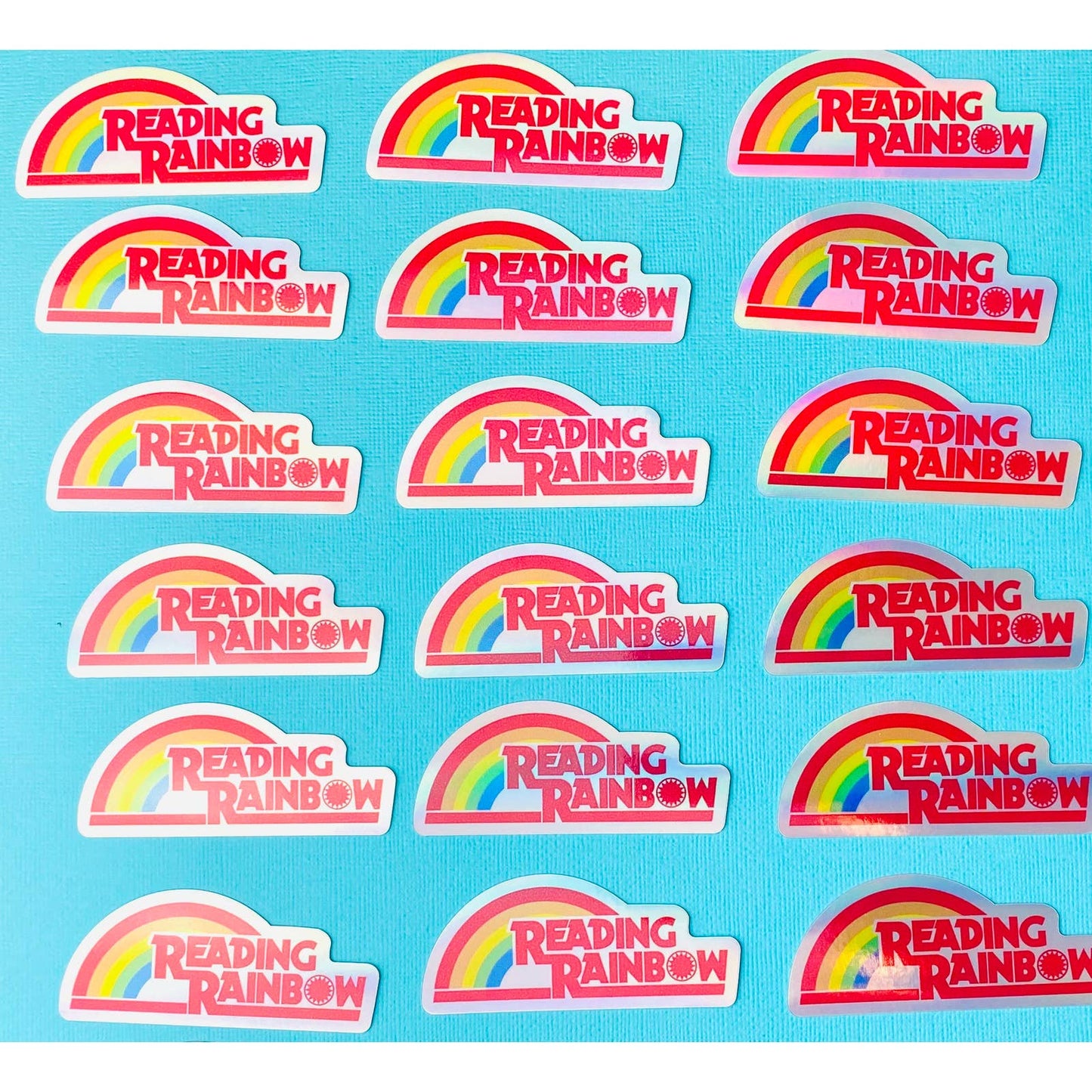 Reading Rainbow HOLOGRAPHIC Sticker Eighties Vintage Logo Sticker for Book Lovers Book Club Book Sticker Book Decal