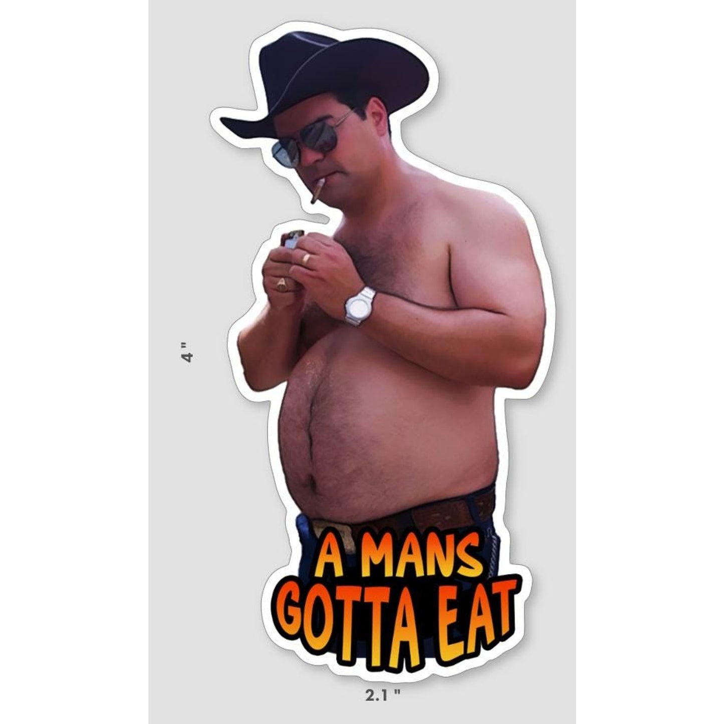 Trailer Park Boys Randy A Man’s Gotta Eat Sticker – Funny Vinyl Decal for Cars, Laptops, Water Bottles, and More