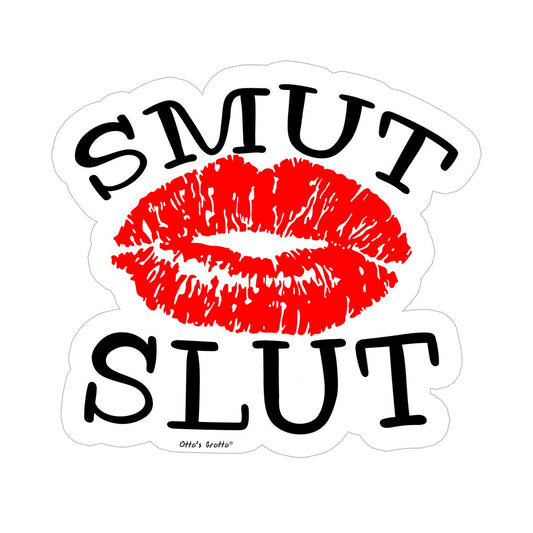 Smut Slut Sticker - Romance Novel Lover Decal - Red Lips Bookish Accessory - Flirty Fun Waterproof Vinyl Sticker for Laptops and Notebooks