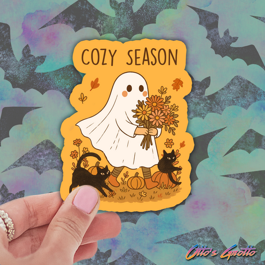 Cozy Season Ghost Halloween Sticker