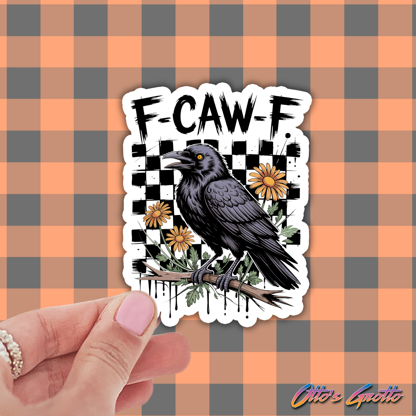 F-CAW-F Salty Crow Halloween Sticker