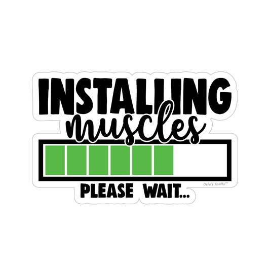 Installing Muscles Funny Gym Sticker