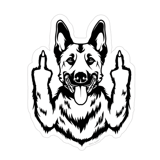Malinois K9 Unit Sticker, Maligator Sticker, Malinois Gift for K9 Handler, Malinois Decal, Malinois Funny Sticker, Middle Finger Dog