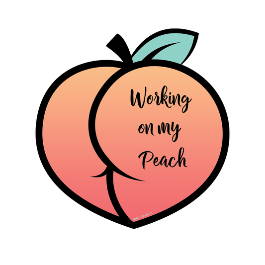 Peach Butt Gym Sticker, Peach Workout Sticker for Water Bottle, Gym Motivation Sticker, Weightlifting Sticker, Working on My Peach