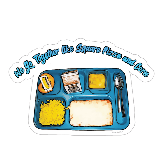 80s and 90s School Lunch Square Pizza Sticker