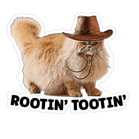 Rootin' Tootin' Cowboy Cat Sticker for Country Living Cat Cowboy Hat Sticker Country Kitty Decal Funny Country Sticker