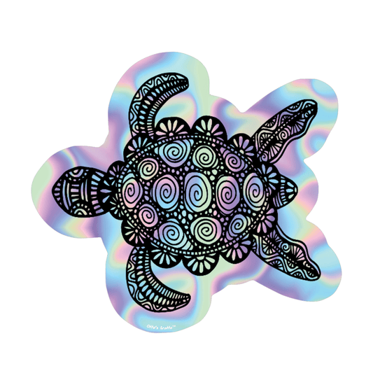 Boho Sea Turtle Holographic Sticker
