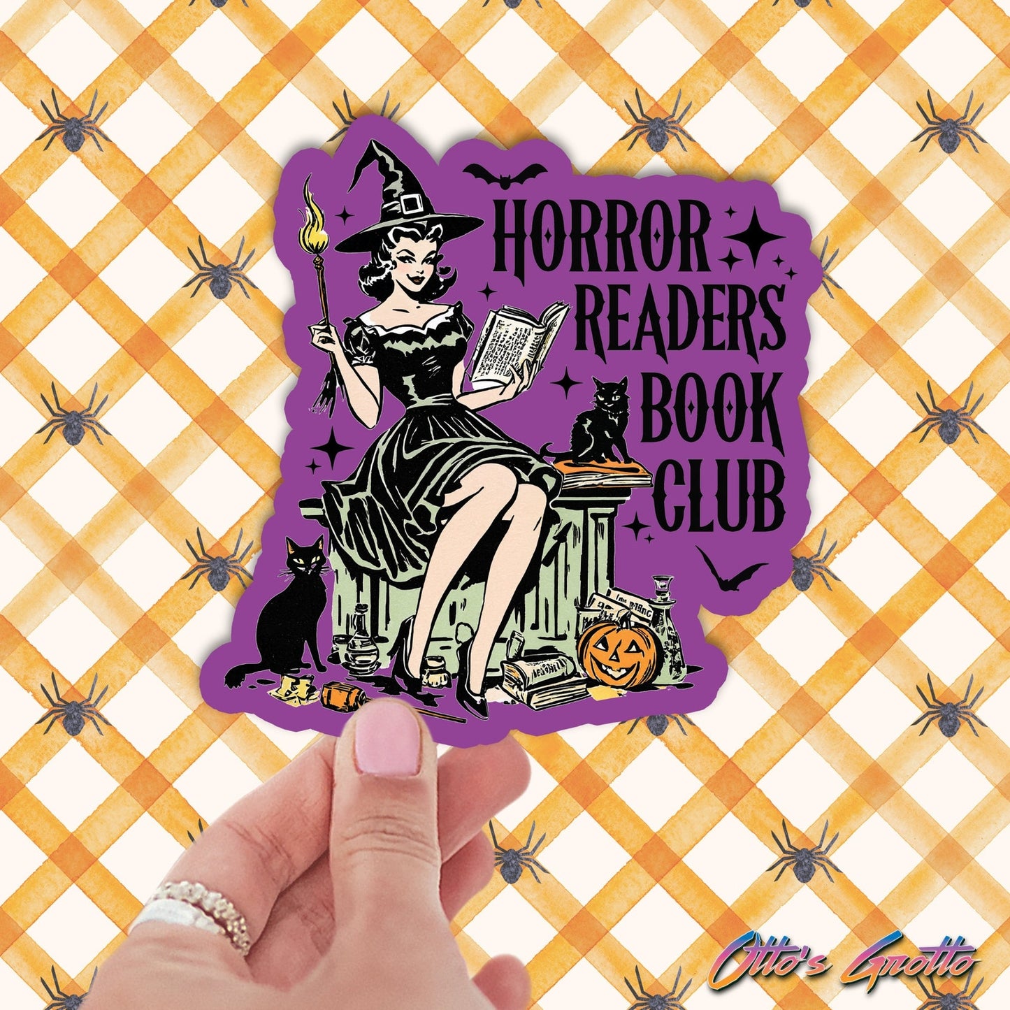 Horror Readers Book Club Halloween Sticker | Spooky Book Lover Sticker | Halloween Reading Club Sticker | Scary Bookworm Decal | Gothic