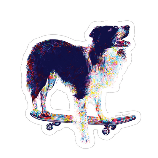 Border Collie Skateboard Sticker