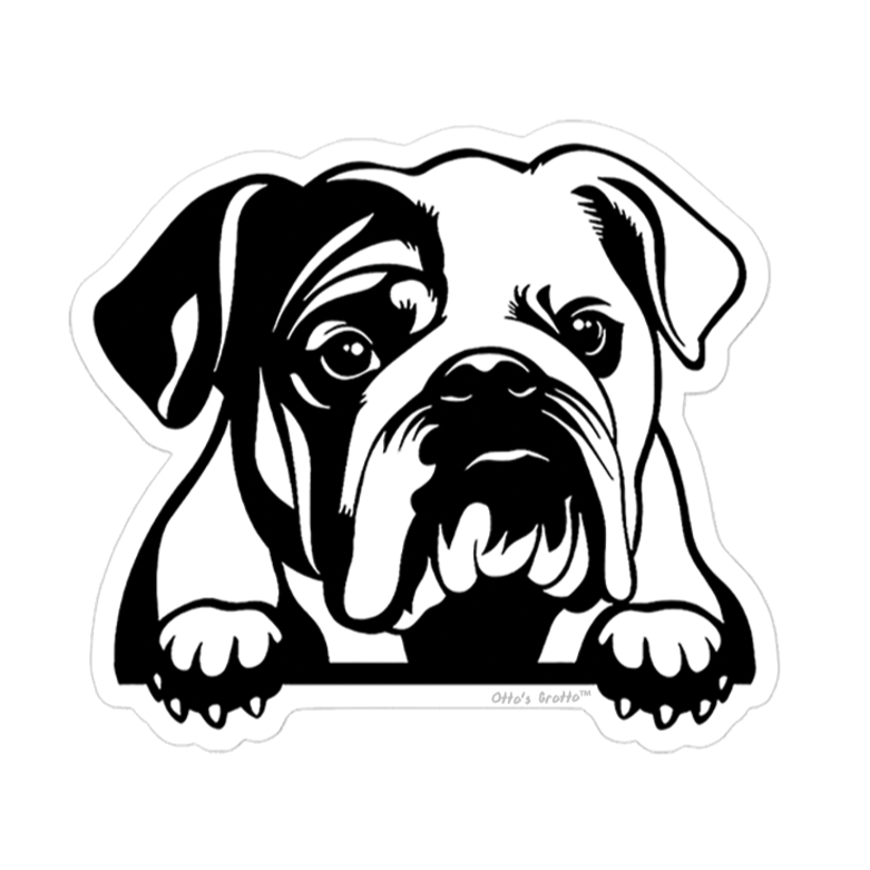 English Bulldog Peeking Paws Sticker