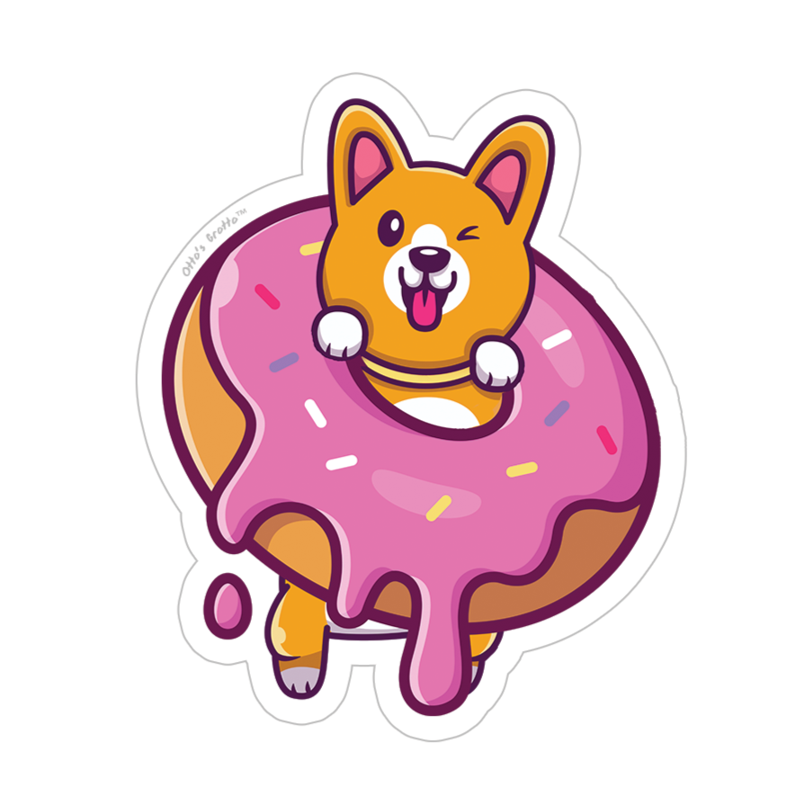 Corgi Donut Sticker
