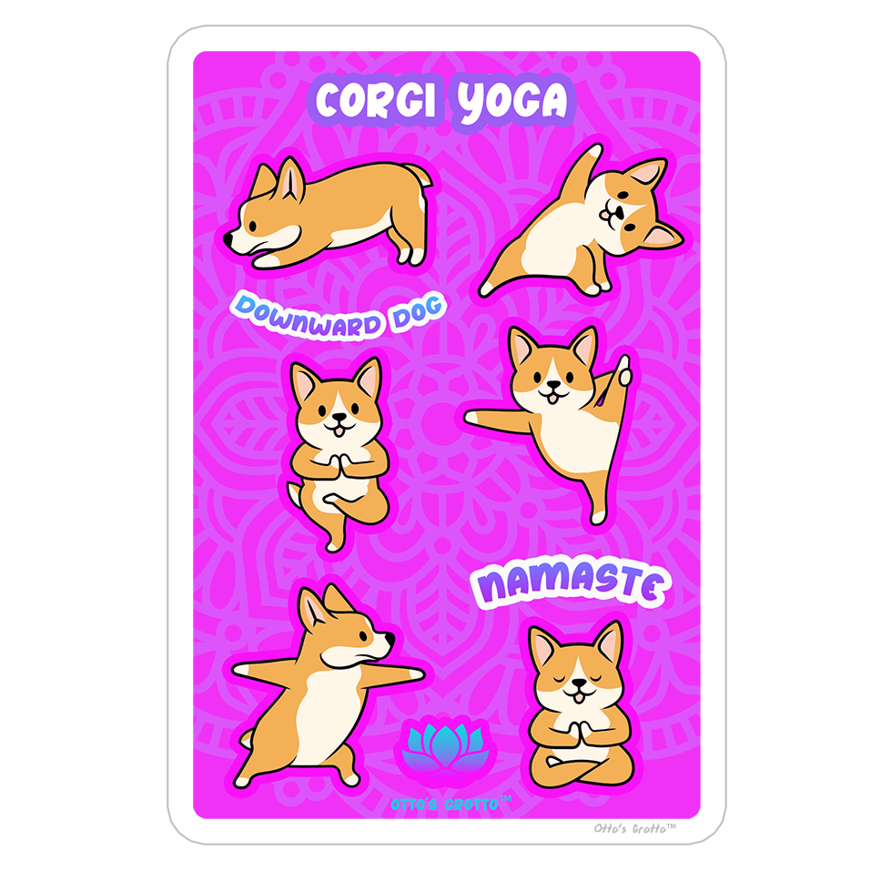 Corgi Yoga Sticker Sheet