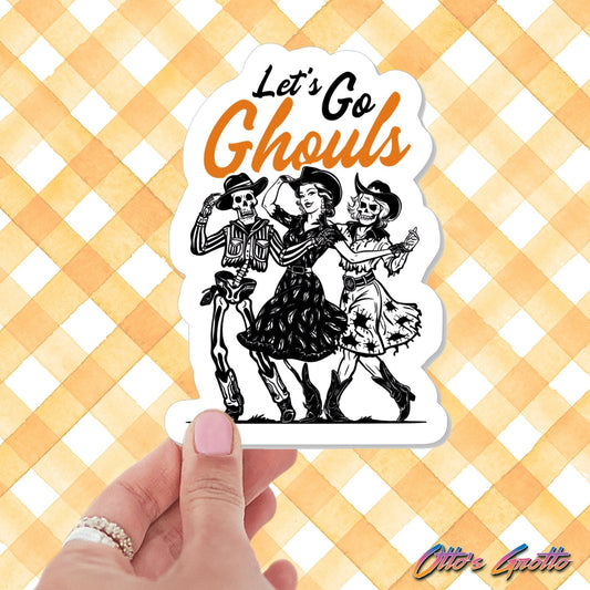 Let's Go Ghouls Funny Halloween Sticker | Spooky Girl Gang Sticker | Halloween Party Decal | Cute & Quirky Ghoul Sticker | Halloween Fun