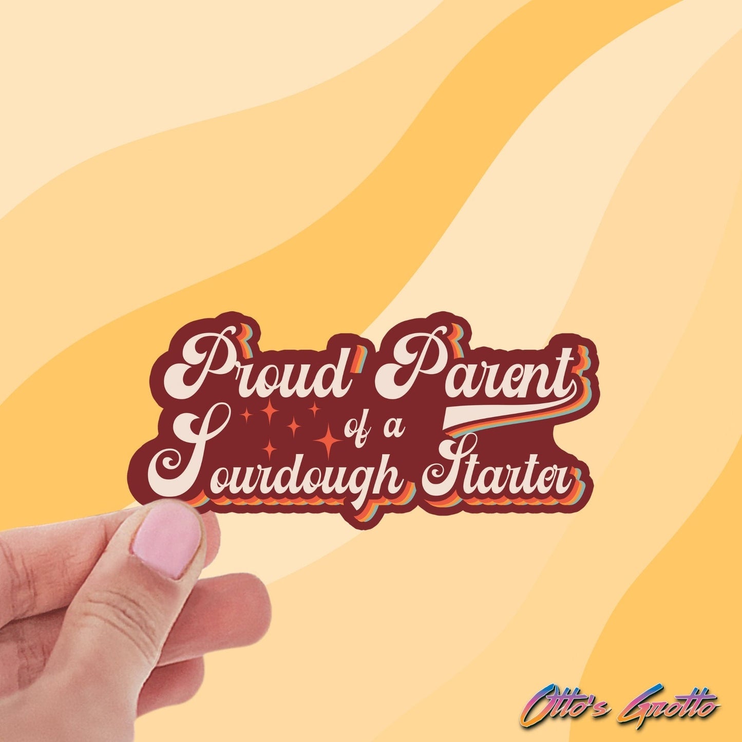 Retro Sourdough Starter Sticker - Proud Parent Funny Vinyl Decal for Bakers - Vintage Yeast Bread Lover Gift