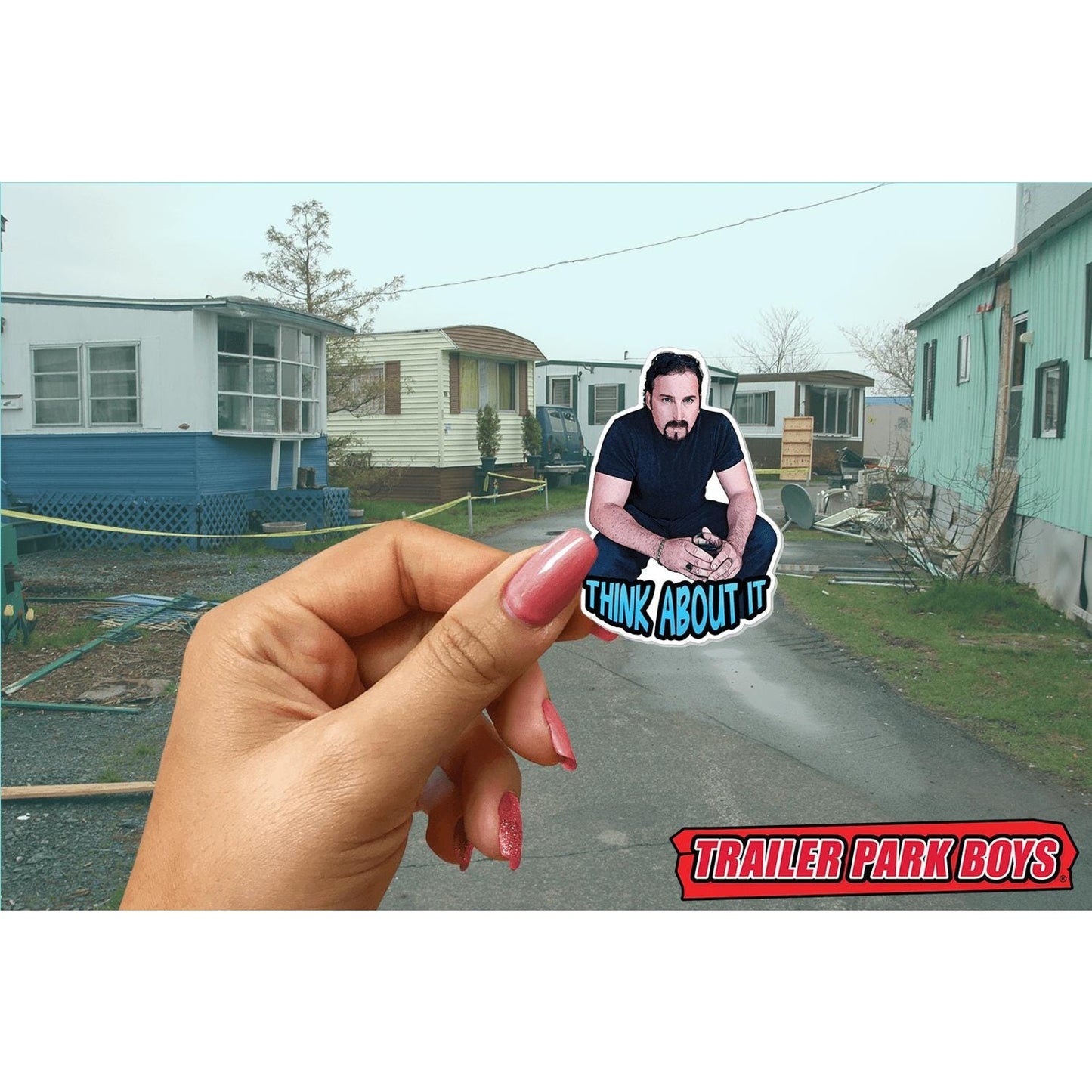 Trailer Park Boys Julian Think About It Sticker – Funny Waterproof Vinyl Decal for Cars, Laptops, Coolers, and More