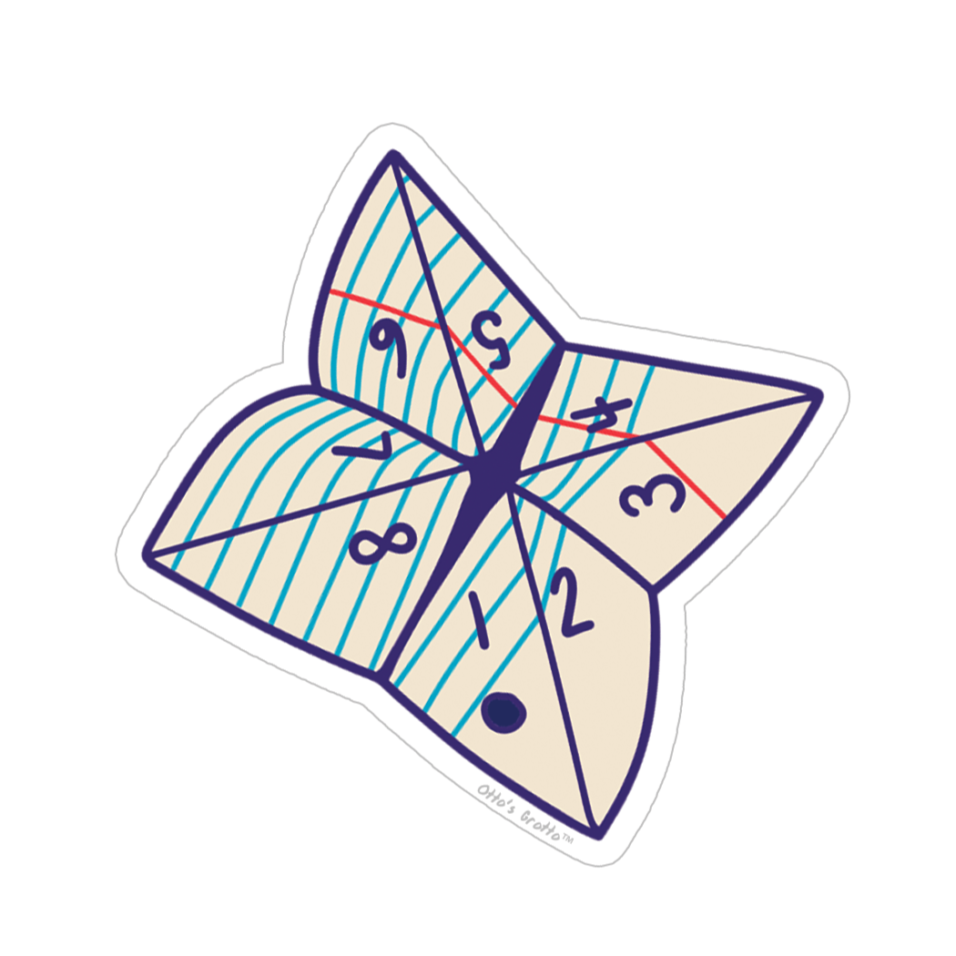 Fortune Sticker 90s Paper Fortune Teller Sticker – Ottos Grotto :: Stickers For Your Stuff