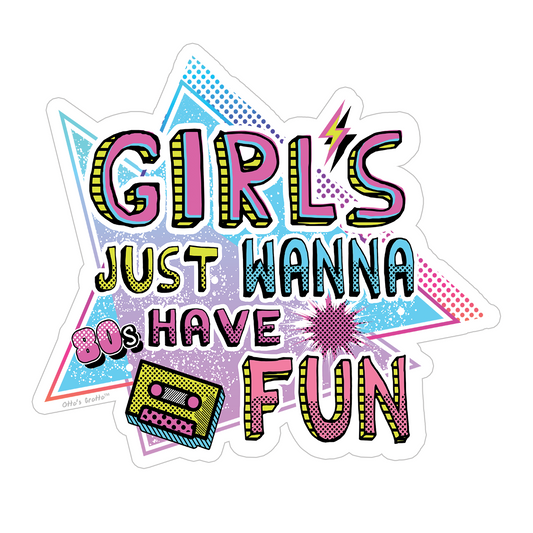 Girls Eighties Vintage Look Sticker Girls Fun 1980s 80s Aesthetic Stickers